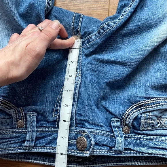 Silver jeans size 29 w 33 length low rise Tuesday baby boot - Picture 14 of 14